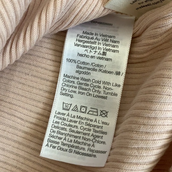 NWT- Madewell Pink Ribbed Knit Drawstring Pajama Top - Picture 7 of 8